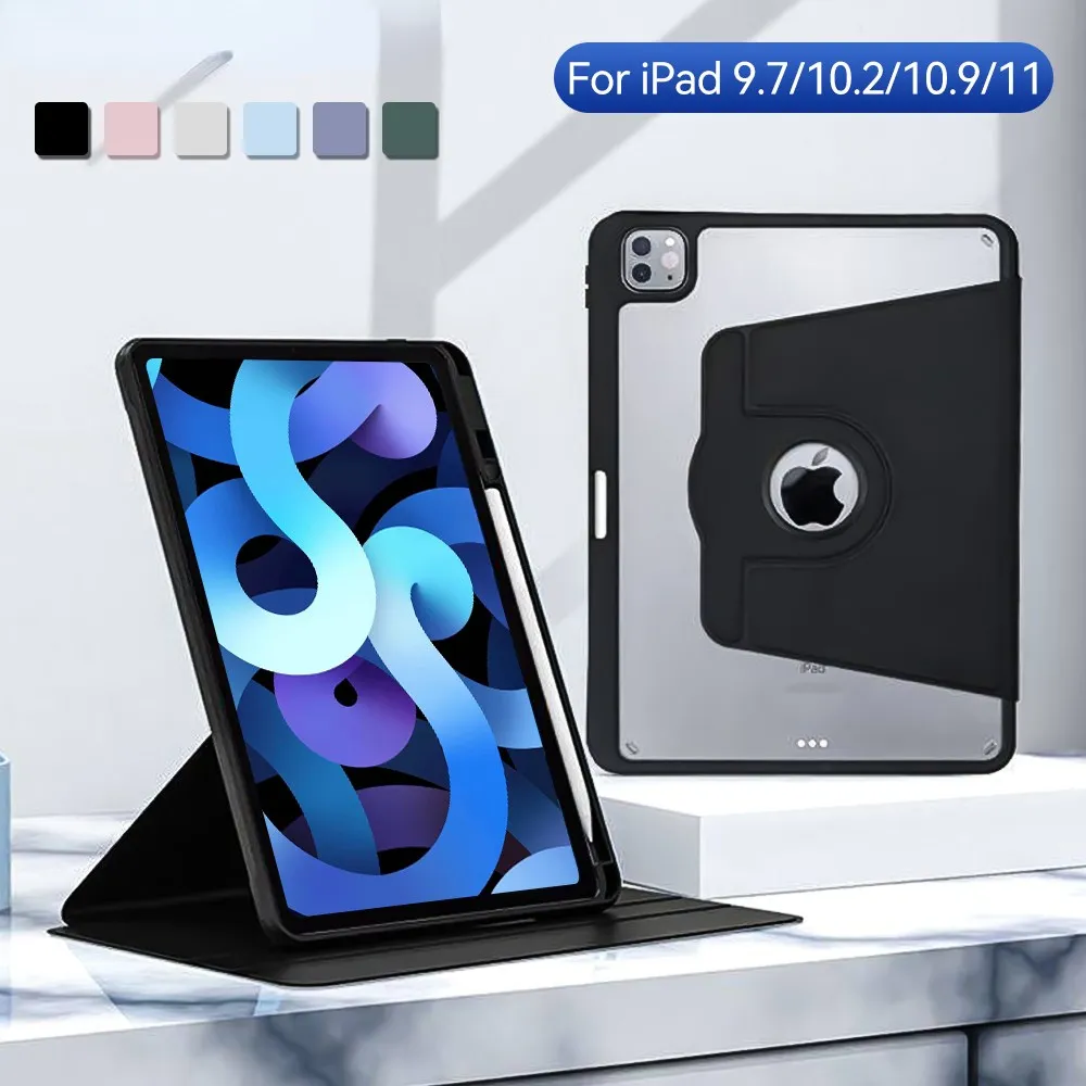 

For 2022 IPad Air 5 Case For 2021 IPad 10.2 7/8/9th Generation Air 4 10.9 Pro 11 Stand Cover IPad 9.7 5th 6th 360° Rotation Case