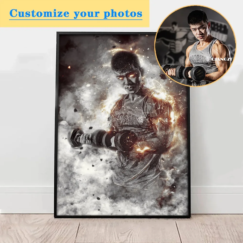 

Personalized Custom Artwork Canvas Painting Portrait Cool Poster Picture Print Wall Art Mural Family Room Decoration Friend Gift