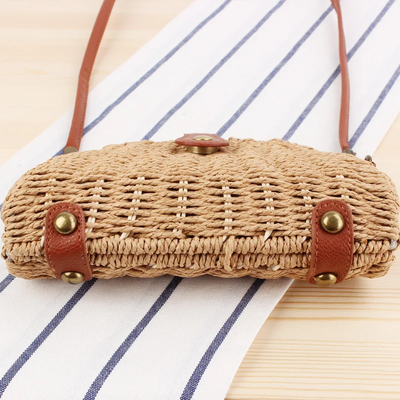 Mini Rattan Beach Bag Handbags for Women 2022 Designer Luxury Straw Bag Bohemian Small Bali Travel Woven Shoulder Crossbody Bag