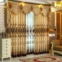 hot sale custom chenille embroidered curtains european style luxury high end curtains for living room bedroom window curtains