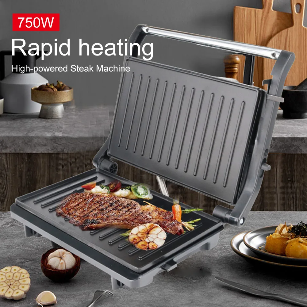 

Electric BBQ Grill Machine Kitchen Bar Tool Non-Stick Grill Waffle Maker Plate Steak Grilled Pan Panini Breakfast Sandwich Maker