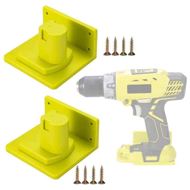 

2 Packs Tools Drill Mount Holder, Fit For Ryobi 18V Tool Holder Dock Hanger With 8 Screws(Green)