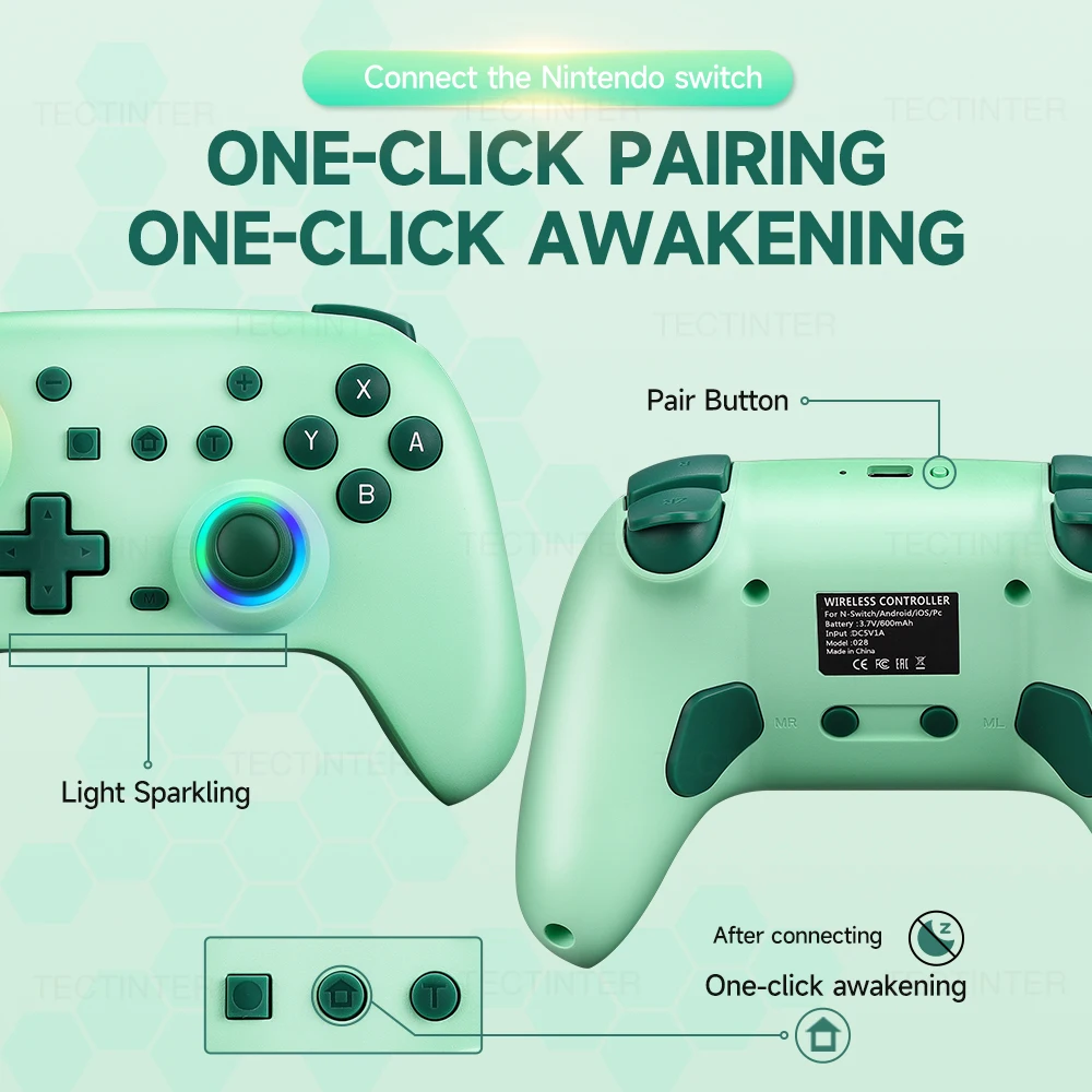 Беспроводной Bluetooth-контроллер RGB для Nintendo Switch/OLED/Lite/Android/IOS/ПК геймпад джойстики с