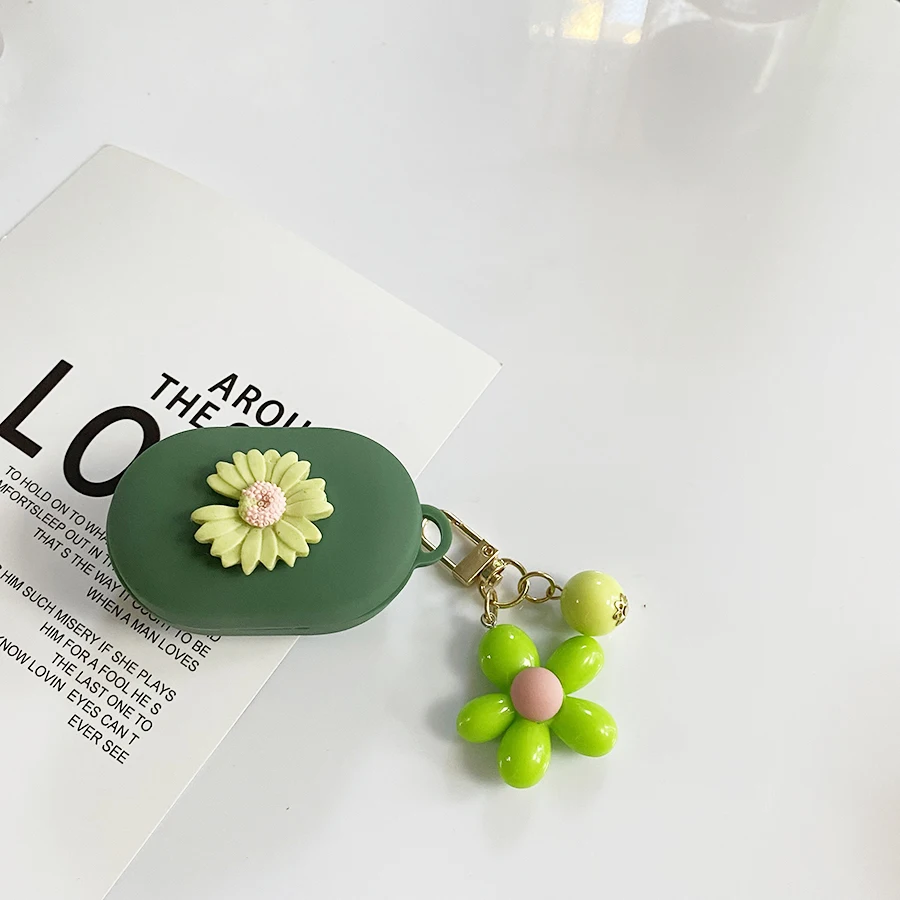 Модный чехол с цветами Daisy для AMOI F9-5.1 Красивый силиконовый чехол для наушников с карабином.