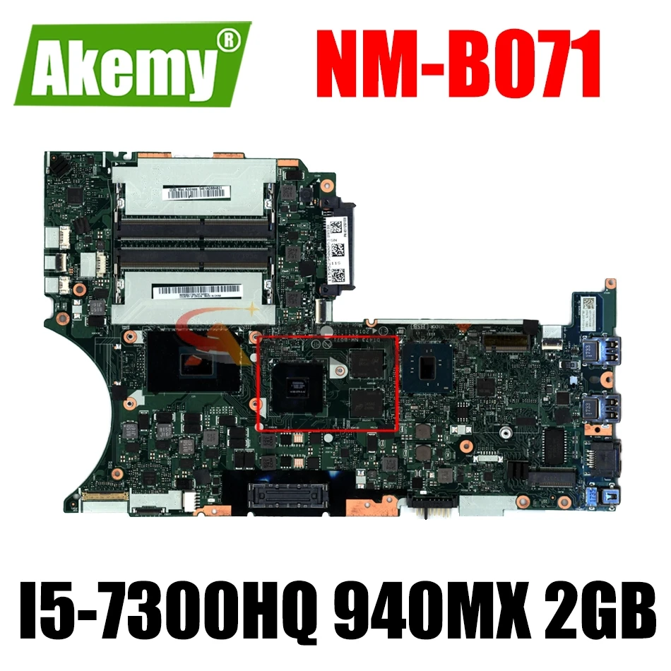 

DT473 NM-B071 For Lenovo Thinkpad T470P Laptop Motherboard CPU I5-7300HQ 940MX 2GB-GPU 100% Fully Tested FRU 01HW895 01HW896