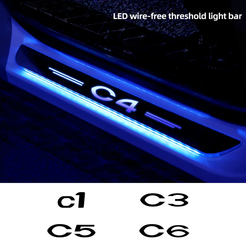 

Custom Wireless LED Car door sill mood light For Citroen C1 C2 C3 C4C5 C6 C8C ELY SEE VTS Xsara C-Crosser Berlingo Jumpy