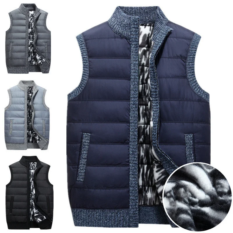 

Мужской зимний плотный теплый шерстяной жилет без рукавов, свитера, пальто, осенняя Повседневная вязаная куртка, мужской кашемировый свитер