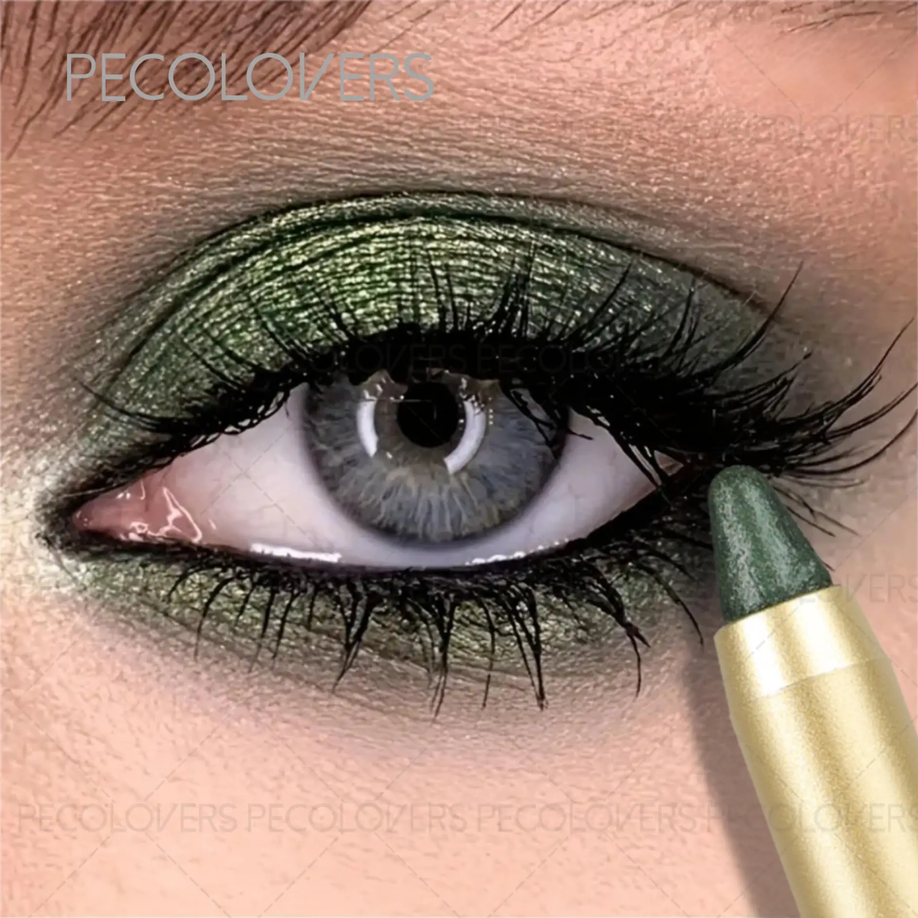 Smudge-Proof & Waterproof Eyeshadow Stick,Dual-Ended Eye with Shadow Stick,Sponge Brush,Glitter & Ma