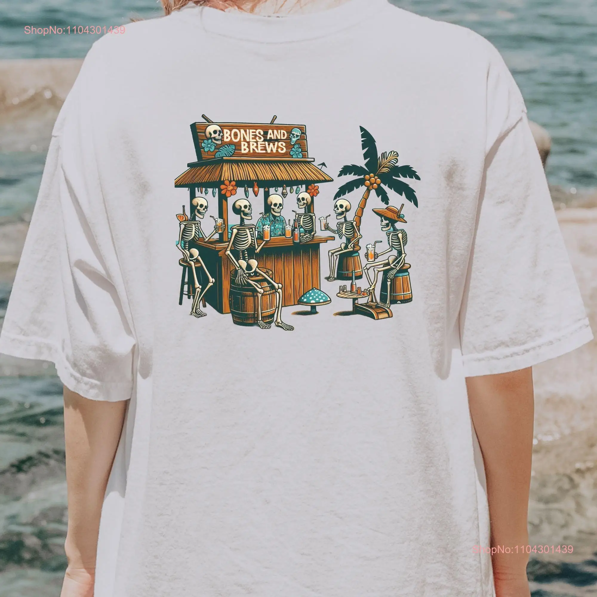 Пляжная футболка для любителей скелетов пива летнего него питьевой тики-бар с