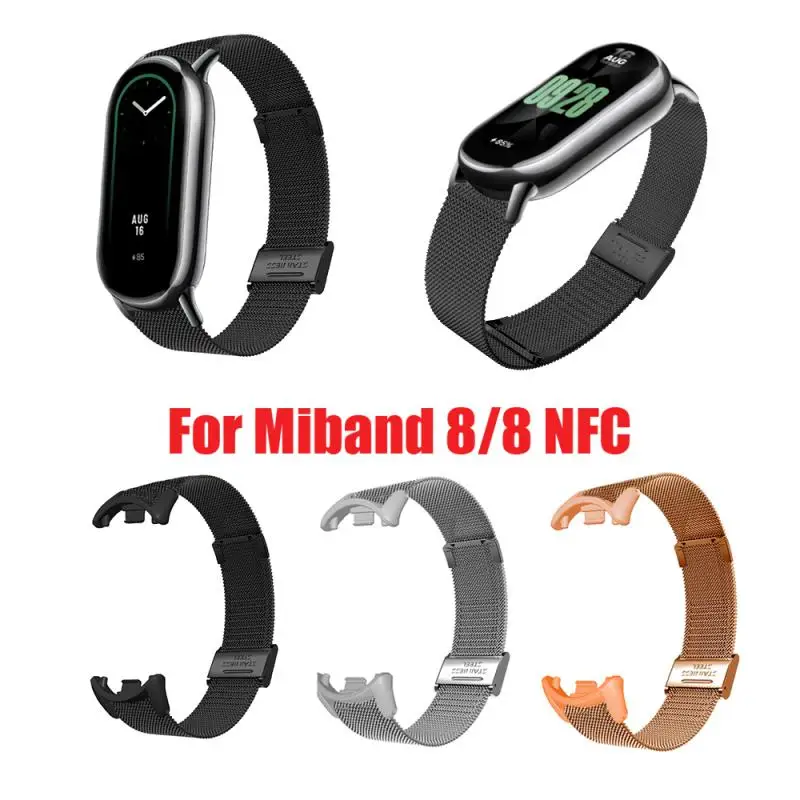 

Milanese Loop Strap For Xiaomi Mi Band 8/8NFC Bracelet Stainless Steel Smart Watch Belt For Mi Band 8 Replacement Portable Strap