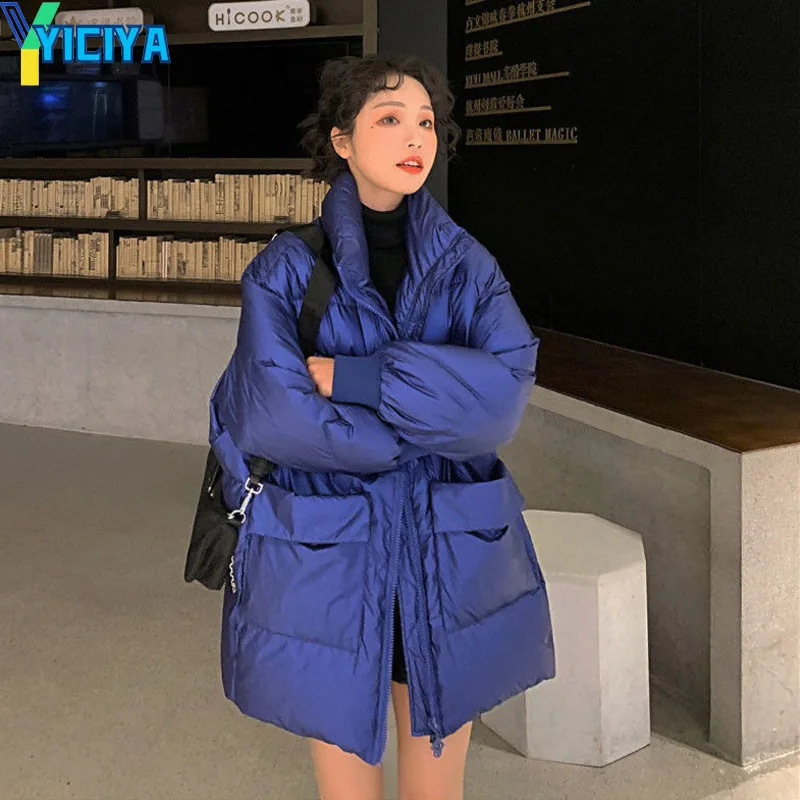 YICIYA Winter Parkas Jackets 2023 Woman Clothes Coats Warm Baggy Streetwear Harajuku Casual Pockets Zip Up Korean Fashion Style