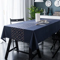 gold european style tablecloth blue suede tablecloth rectangle living room coffee table dust cover cloth waterproof table mat