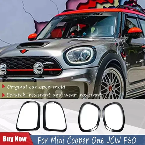 Ярко-черная передняя фара, задний фонарь, набор накладок на лампу для BMW Mini Cooper Countryman F60 2015-2019, рамка заднего фонаря