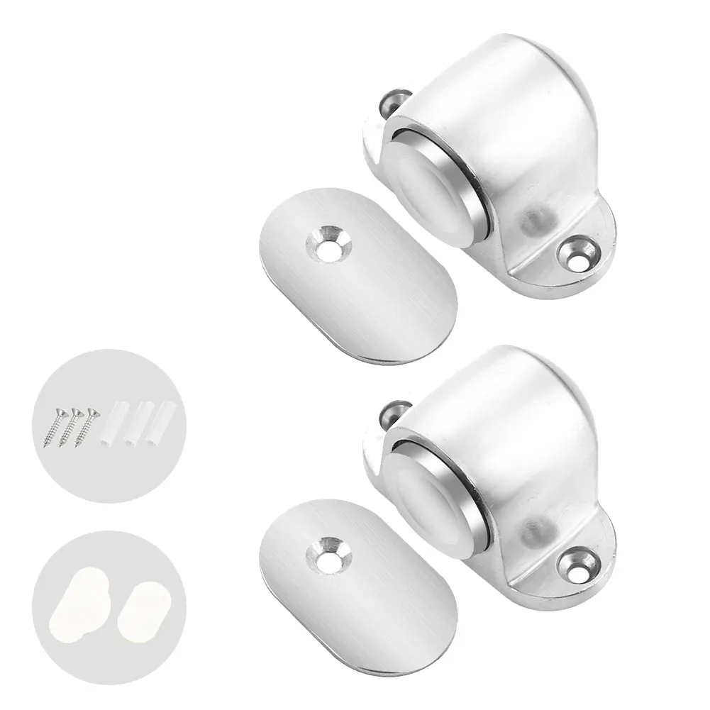 

2pcs Floor Mount Modern Invisible Wall Protector Zinc Alloy Anti Collision Home Bedroom Bumper Hotel Magnetic Door Stopper