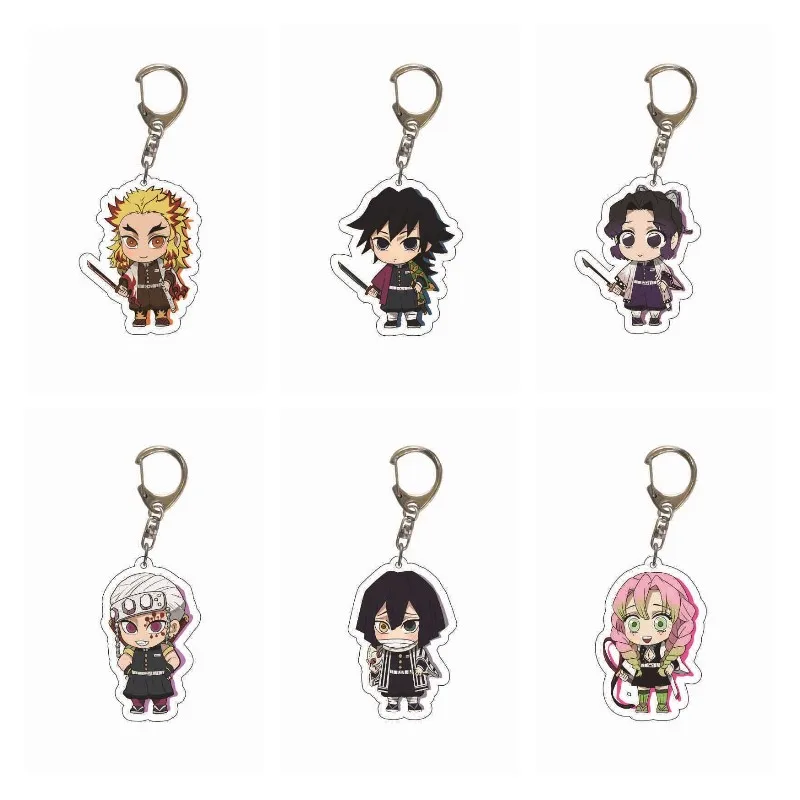 

6CM Anime Demon Slayer Kimetsu No Yaiba Figure Rengoku Kyoujurou Uzui Tengen Tomioka Giyuu Acrylic Keychains Anime Lovers Gifts