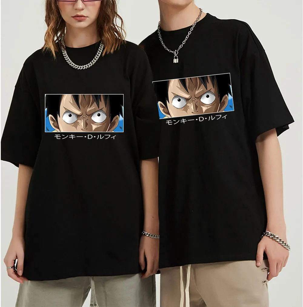 

Hot Anime One Piece T-Shirt Men Cotton Roronoa Zoro Luffy T Shirt Anime Short Clothes Sleeve Hip Hop Tops Tees Summer T-shirt