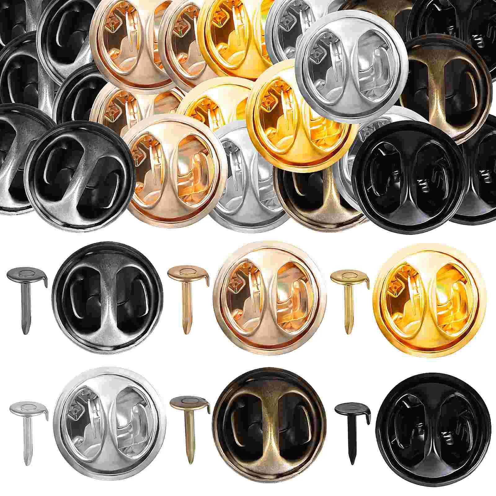 

120 Sets Metal Butterfly Pin Locking Accessories Multifunctional Iron Useful Replacement Pin Back Keepers Clasp