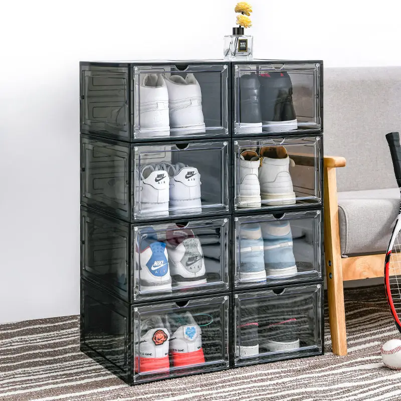 

Hard Plastic Combination Shoe Box Transparent Foldable Football Shoes Storage Box Stackable Transparent Storage Box High Quality