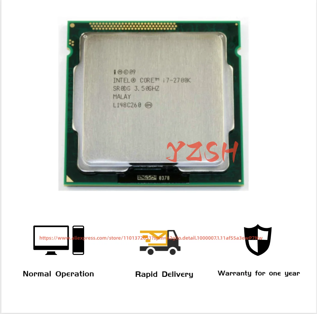 

Free shipping Intel Core i7-2700K i7 2700K 3.5GHz Quad-Core Desktop CPU Processor 8M 95W LGA 1155 tested 100% working