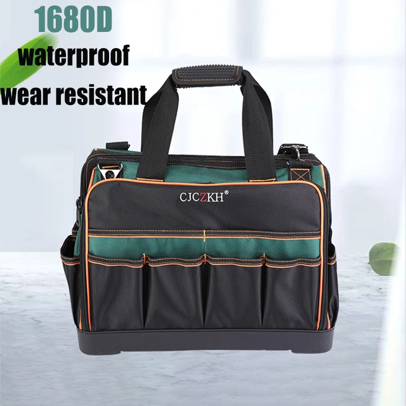 

1680D Oxford Cloth Thickening Tool Bag Professional Electrician Bag Waterproof Wear Resistant 18 Inch Steel Wire Tool Bag