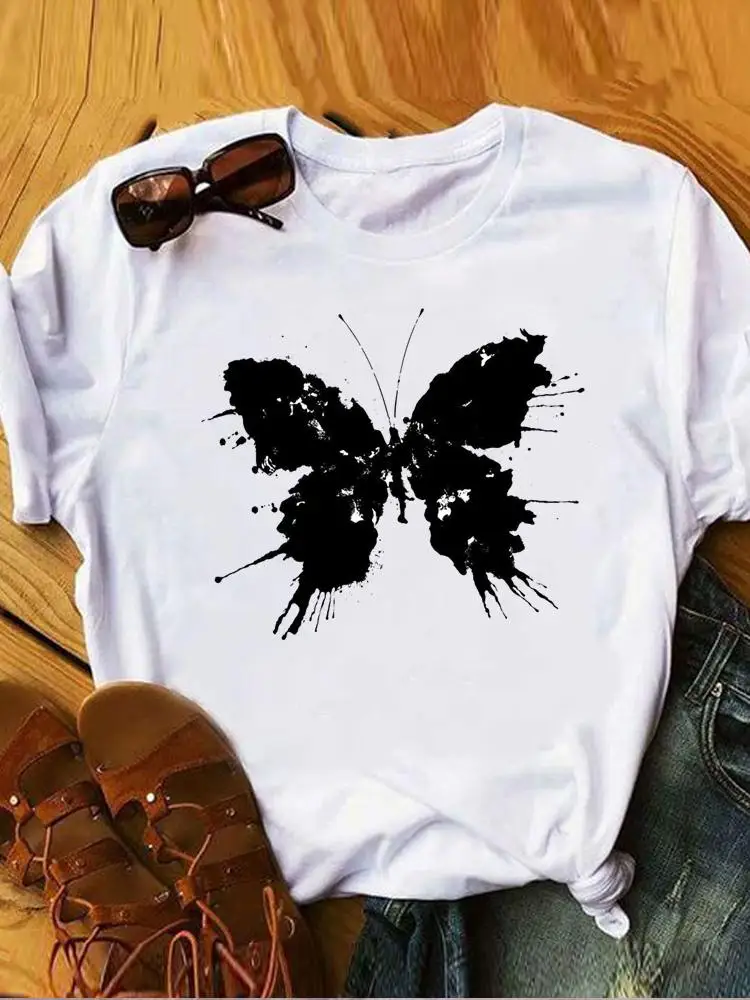 

90s Style Trend Summer Clothes T Women's Clothing Ladies Print Fashion Butterfly Cute T-shirts Short Sleeve Female Graphic Tee