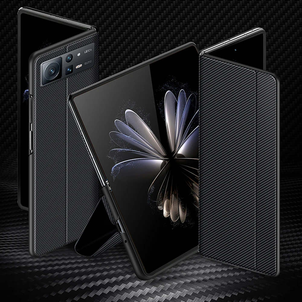 

Genuine Leather Xiaomi Mix Fold 2 Case Smart Sleep Wake Up Magnetic Holder Stand Flip Carbon Case Cover For Xiaomi Mix Fold2