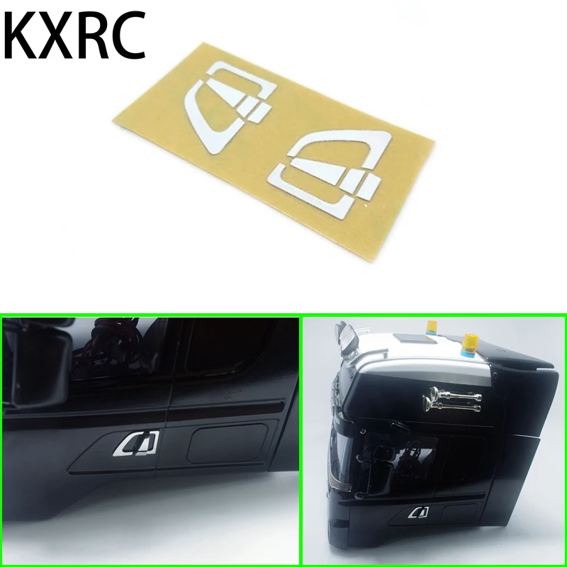 

KXRC Metal Door Handle Sticker Decoration for 1/14 Tamiya RC Truck Trailer Tipper Scania R470 R620 DIY Car Accessories