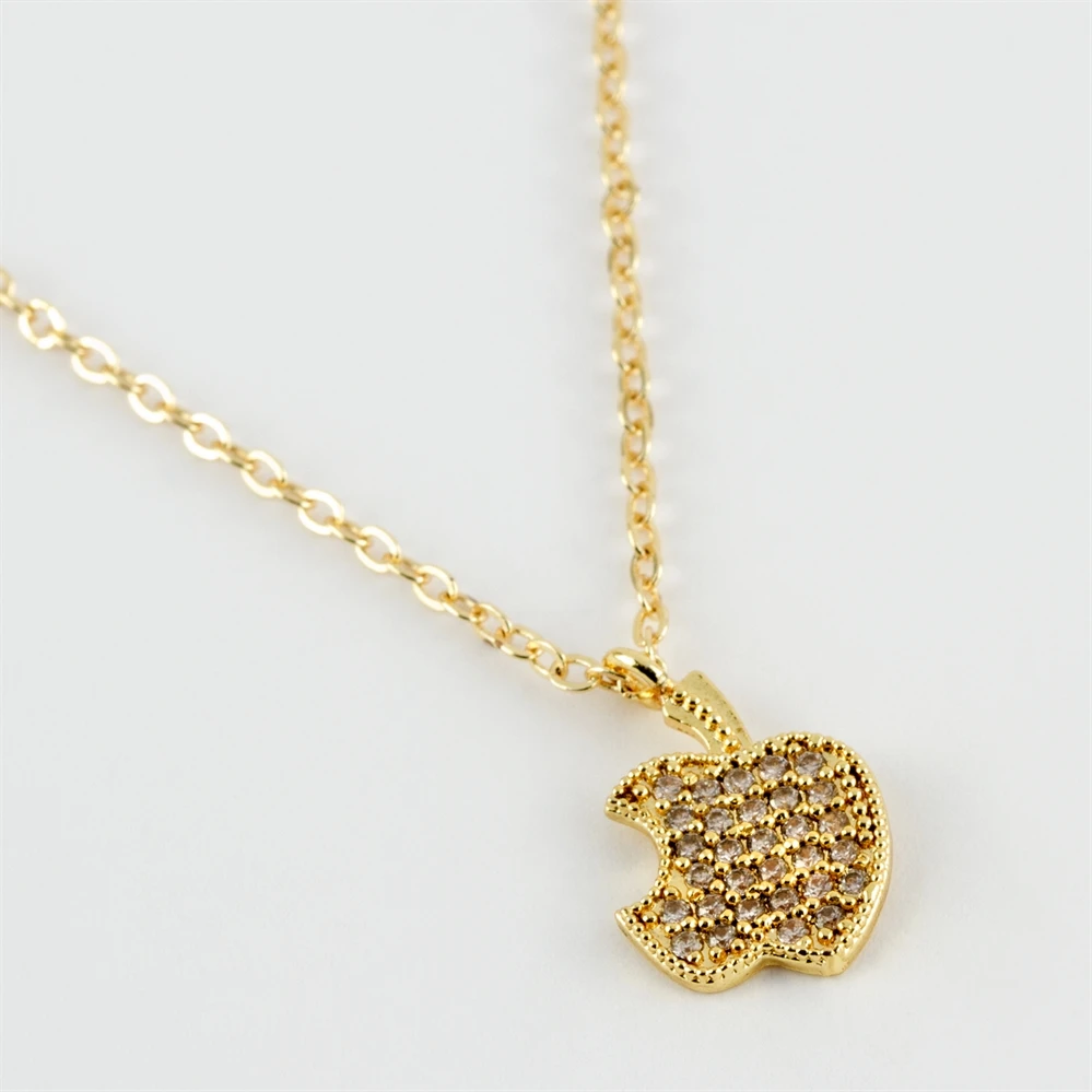 

Apple figured zircon stone Trend tiny necklace