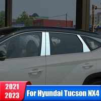 car window pillar posts cover trim middle bc column sticker for hyundai tucson nx4 2021 2022 2023 hybrid n line accessories