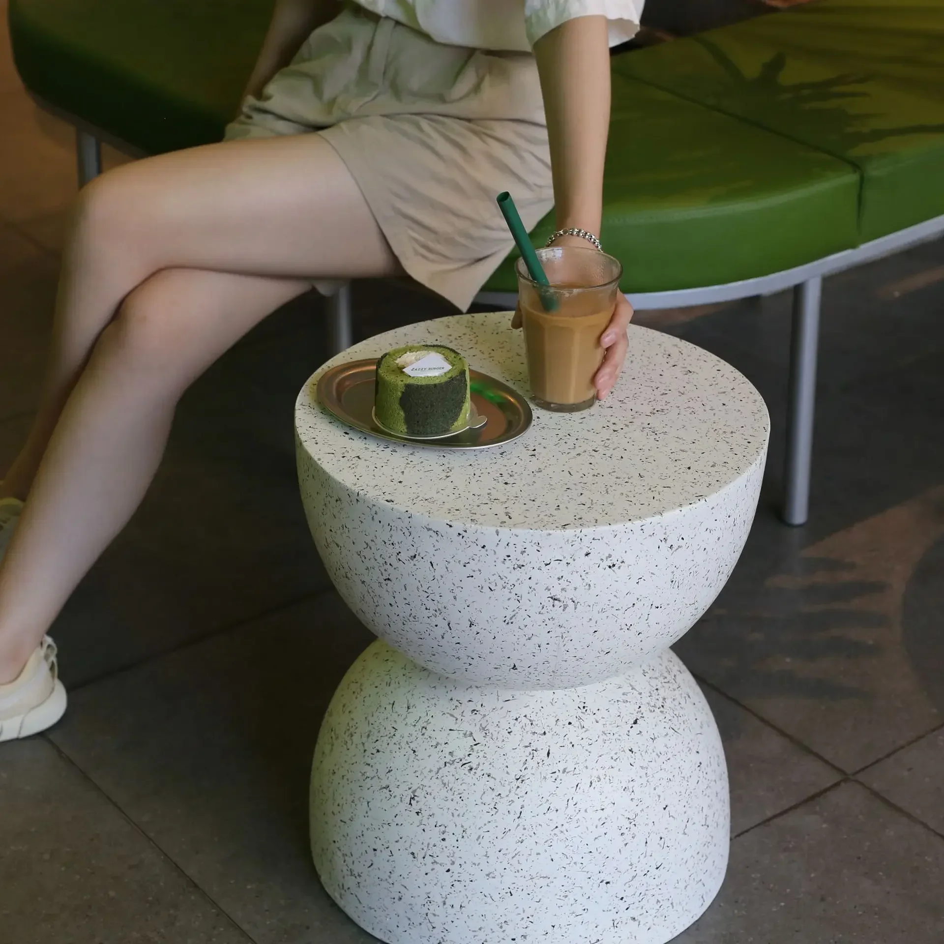 Wuli Nordic Песочные часы имитация терраццо маленькая сторона журнальный столик Ins