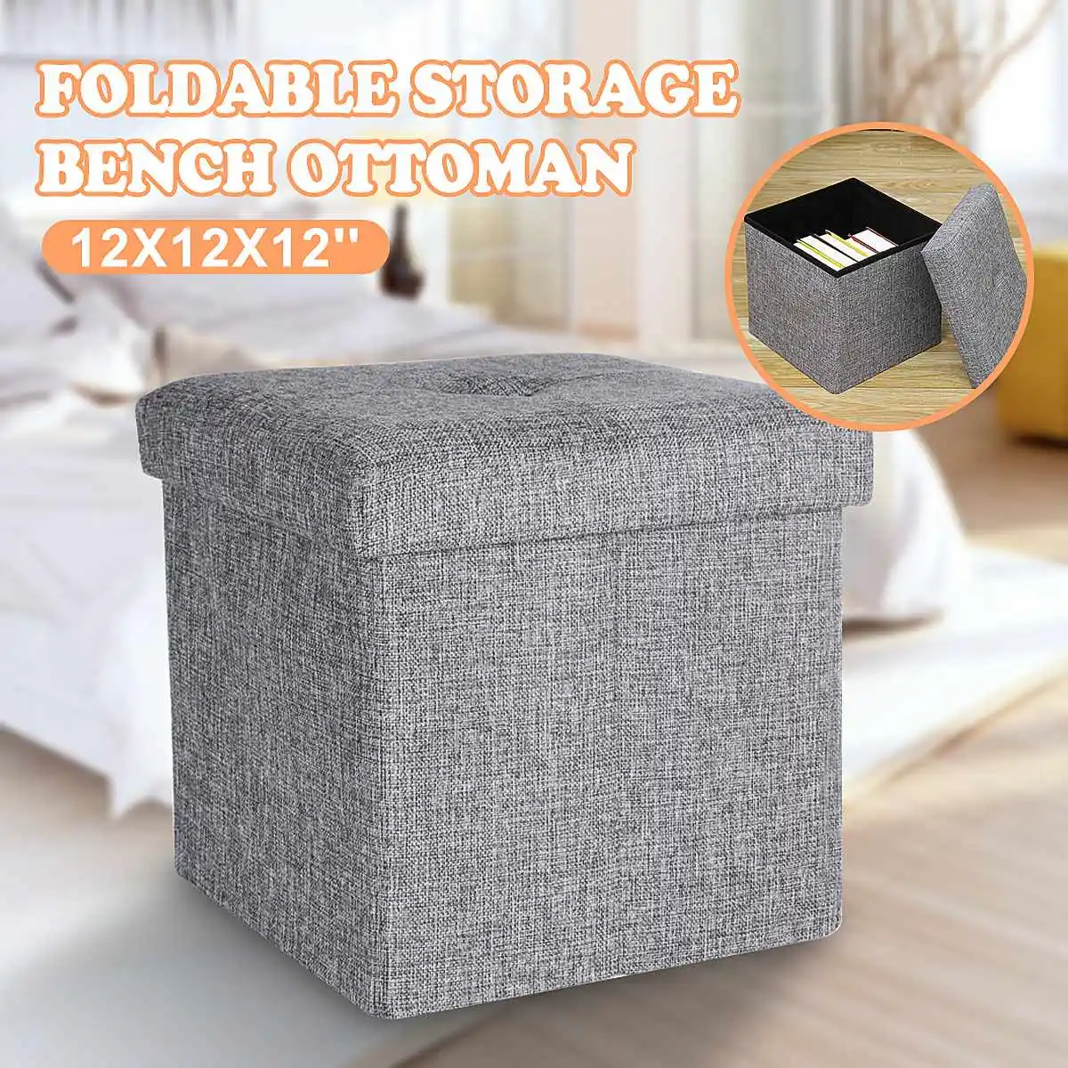 

Multifunctional Foldable Fabric Storage Stool Books Toys Storage Box Small Sofa Minimalist Kid Folding Chair Foot Stool