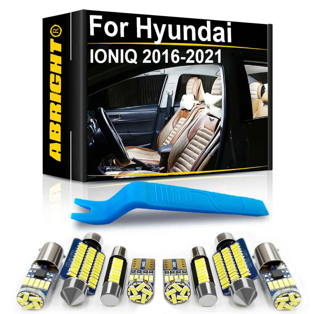

Car Interior LED Lights Canbus For Hyundai IONIQ Ioniq 5 Hybrid 2016 2017 2018 2019 2020 2021 Accessories Indoor Dome Map Lamp