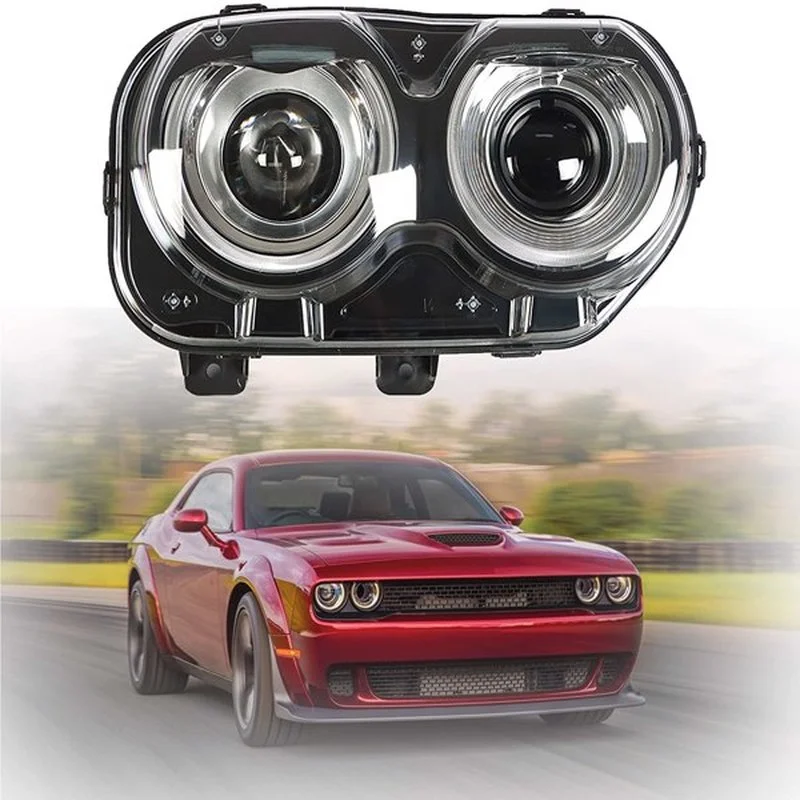 

LEAVAN Halogen Headlamp Headlights Assembly Right Replacement for 2015-2019 Dodge Challenger Passenger Side
