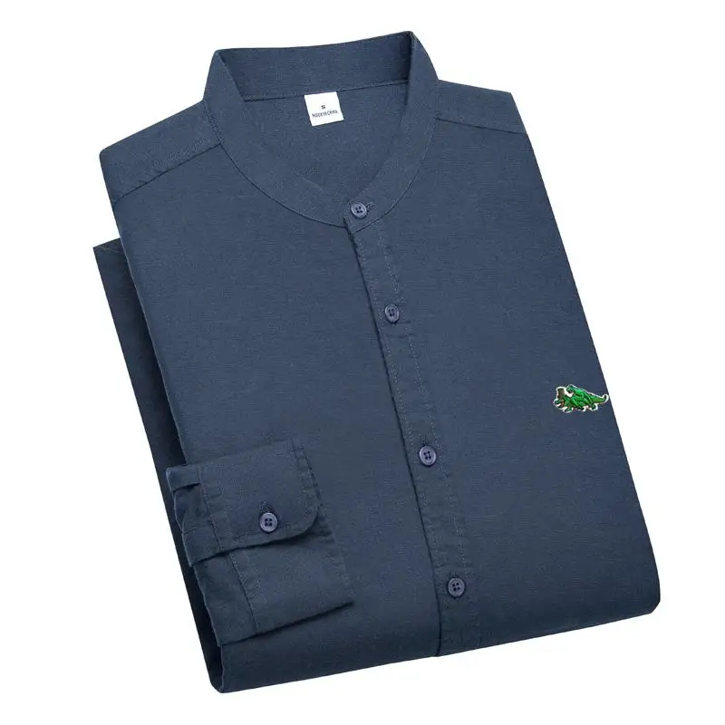 High Quality New-Design Spring Mens Shirts Solid Color Casual Long Sleeve Linen Cotton Shirts Hommes Blouse Clothing Tops S-3XL