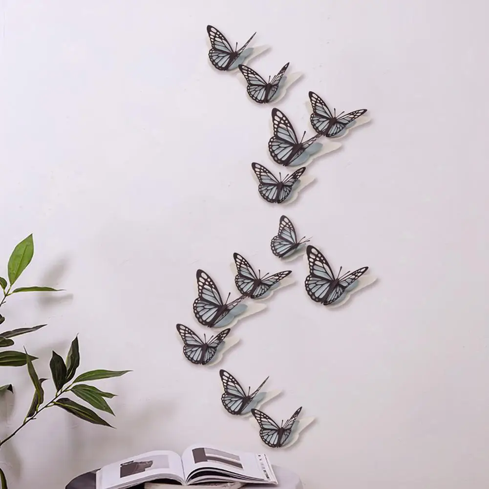 

Butterfly Wall Decal 3D Bright Color Removable Excellent Workmanship Background Sticker Wall Decal Sticker for Party