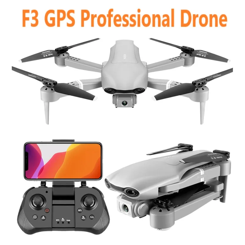 

F3 профессиональный мини-Дрон с дистанционным управлением GPS 4K 5G WiFi живое видео FPV Квадрокоптер Радиоуправляемый расстояние 1000 м HD широкоуго...