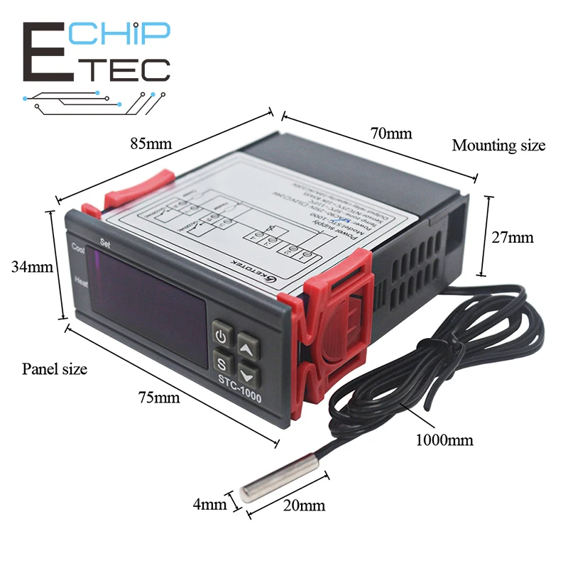 

Free shipping Digital LCD Temperature Controller Thermostat Sensor Thermostat Regulator Heater Cooler Two Relay Outputs