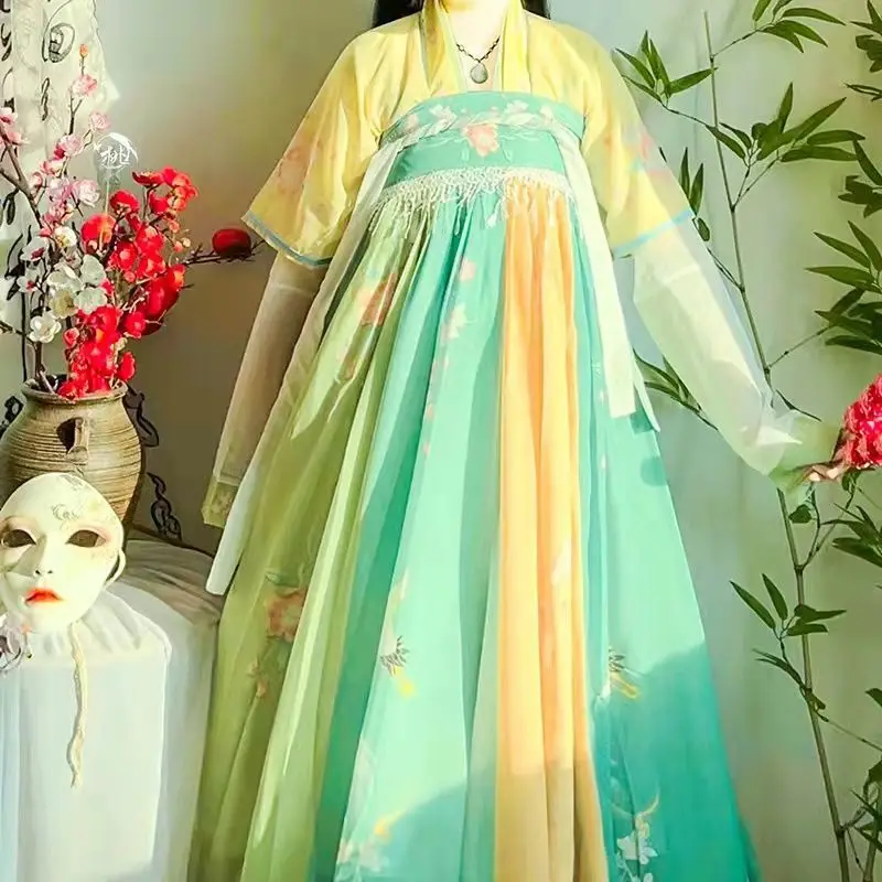 Китайское платье Hanfu Yongyexinghe LingMiaoMiao yushuxin Женский костюм с вышивкой и принтом Ru