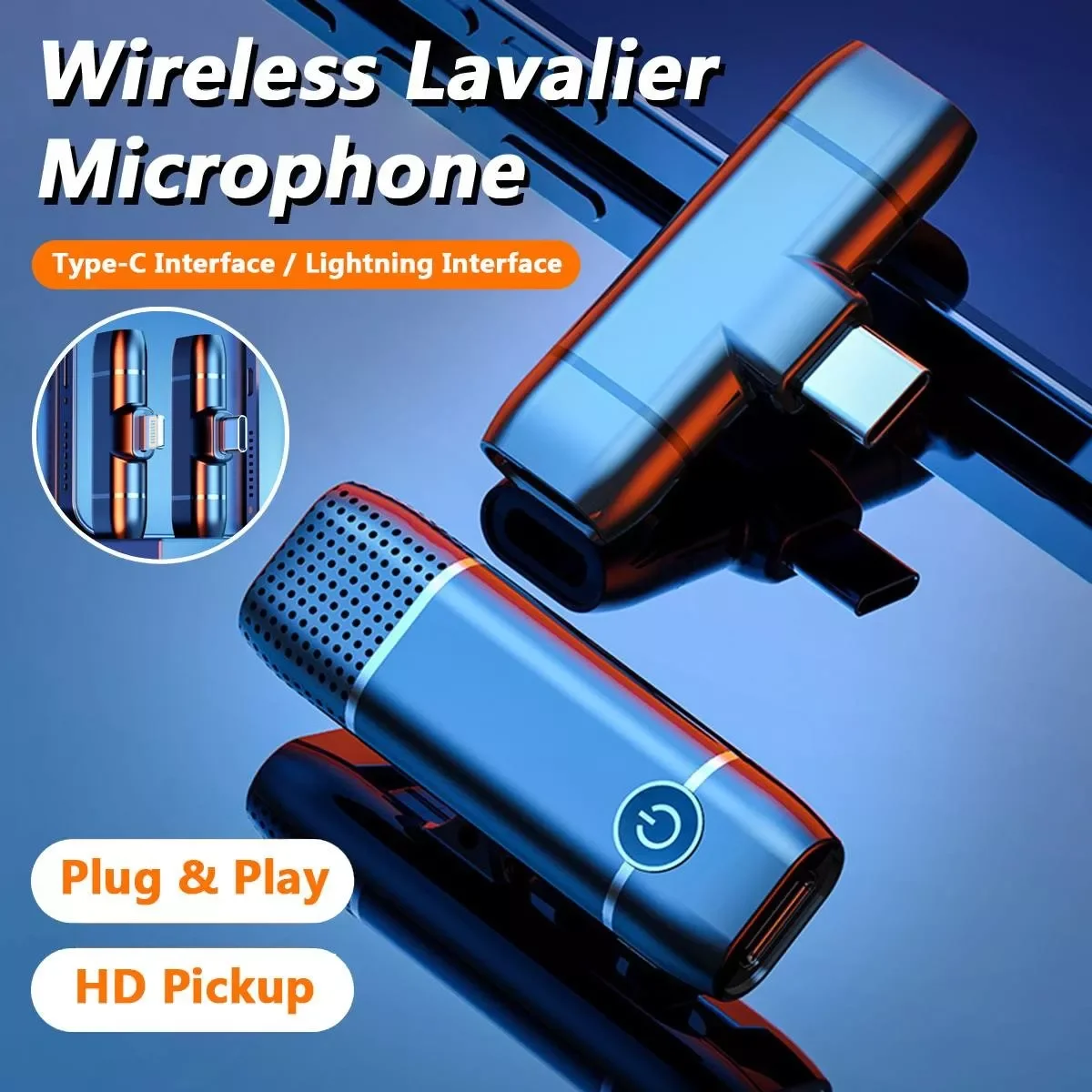 

Comb Wireless Microphone for iPhone Type-C PC Computer Lapel Clip Professional Mic Microphone Speaker for Live Broadcast