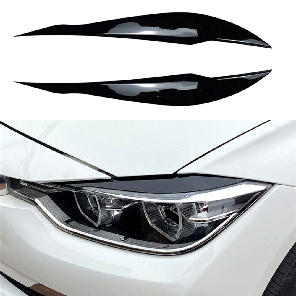 

2Pcs F30 Headlight Cover Eyelid Gloss Black Eyebrow For BMW F30 Saloon 2012-2018 Lamp Housing Automobile Exterior Decoration