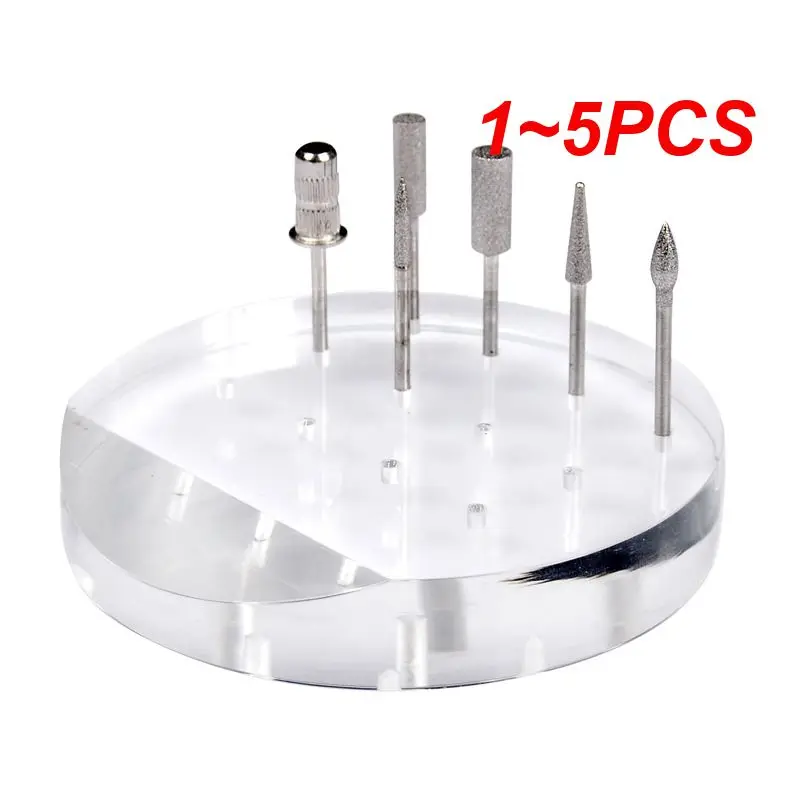 

Прозрачные акриловые сверла для ногтей, коробка с 12 отверстиями, пластиковая коробка для хранения кистей, держатель, маникюрный дисплей, инструменты для маникюра, 1 ~ 5 шт.