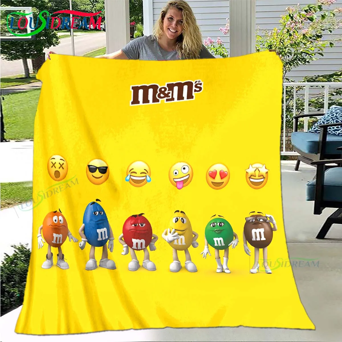 Модное одеяло с шоколадным логотипом M & M, тонкое фланелевое одеяло со звездами, портативное одеяло для дома, путешествий, офиса, обеденного перерыва, подарок (art.: 3920ca30bbc14) - 3920ca30bbc14