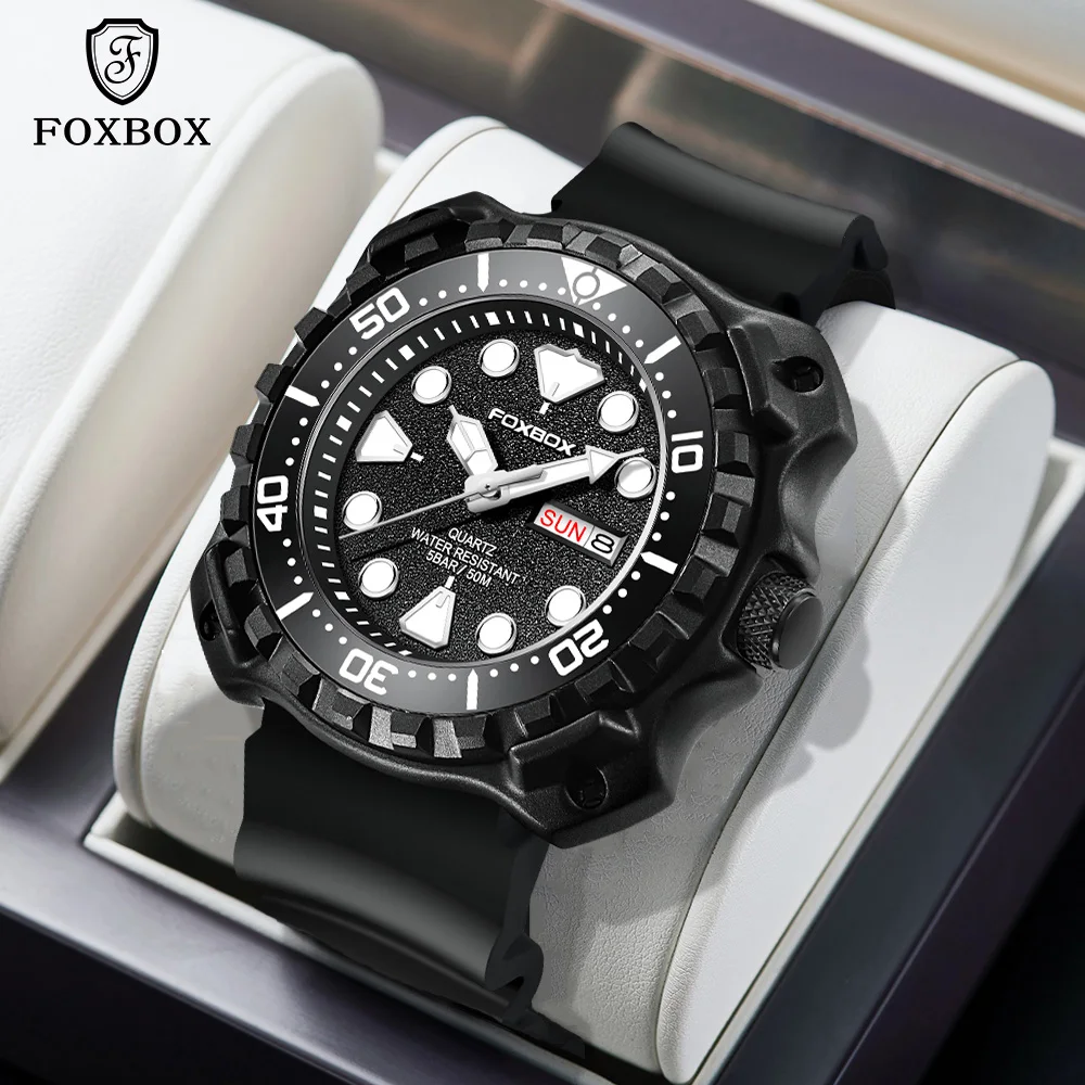 New Fashion Watch For Men Silicone belt Chronograph Sport Wristwatch 50M Waterproof  Luminous Dive Male Clocks Relogio Masculino