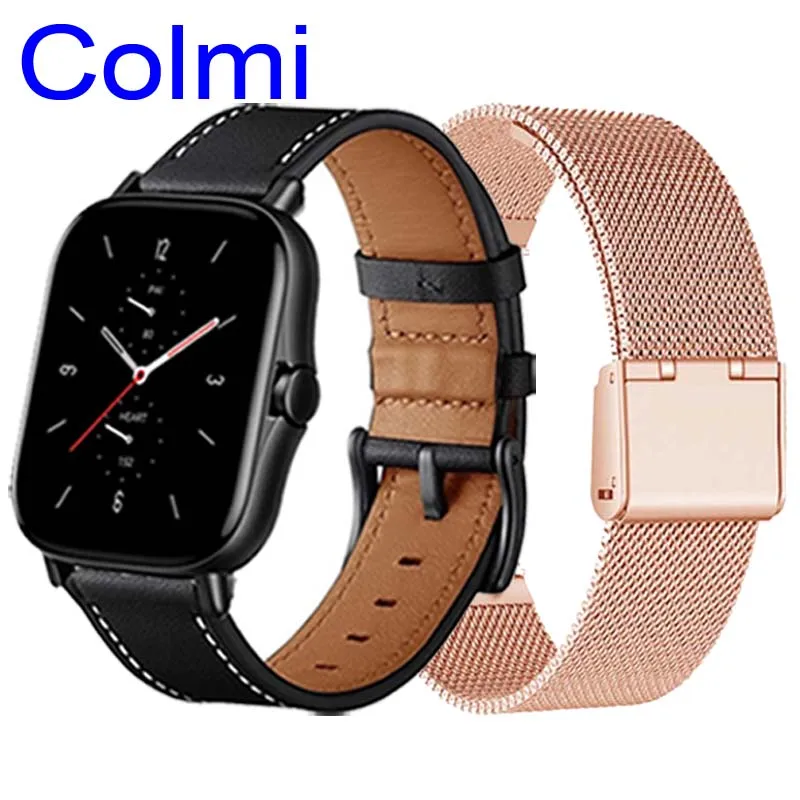 

Watch Strap For Colmi P8 Max/Plus/BR/Mix/Se Bracelet Colmi C60/C61/P12/P9/P10/V11/V31/V23 Leather Watchband Milanese Wristband