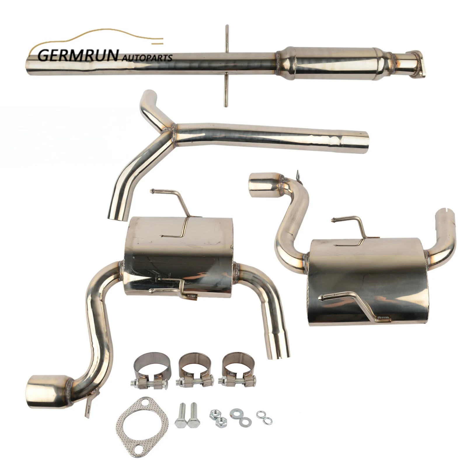 

Dual 3" Tip Muffler Catback Exhaust System For 2002-2006 BMW Mini Cooper/S Hatch R50 R52