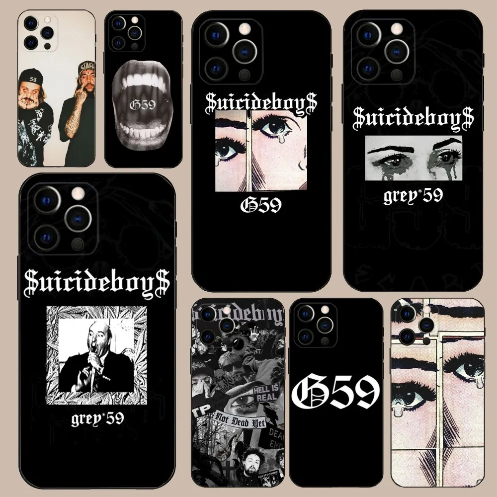 Чехол для телефона Rap Group S-Suicideboys-S G59 iPhone 16 15 14 13 12 11 Pro X XS Max XR Plus Mini Soft Black Cover