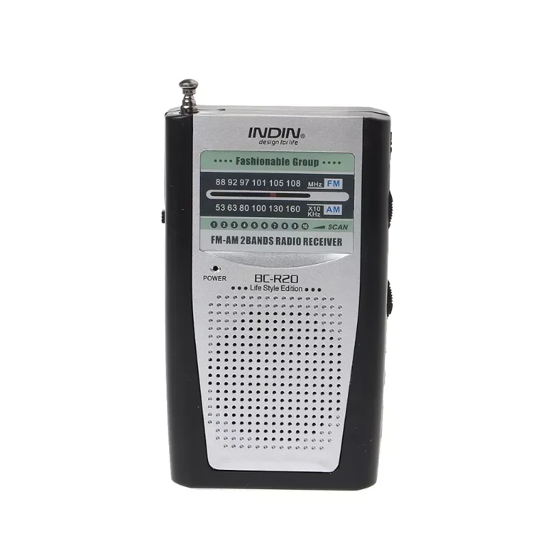 

Portable Mini Slim Radio 2-Band AM FM World Receiver DC 3V Telescopic Antenna BC-R20
