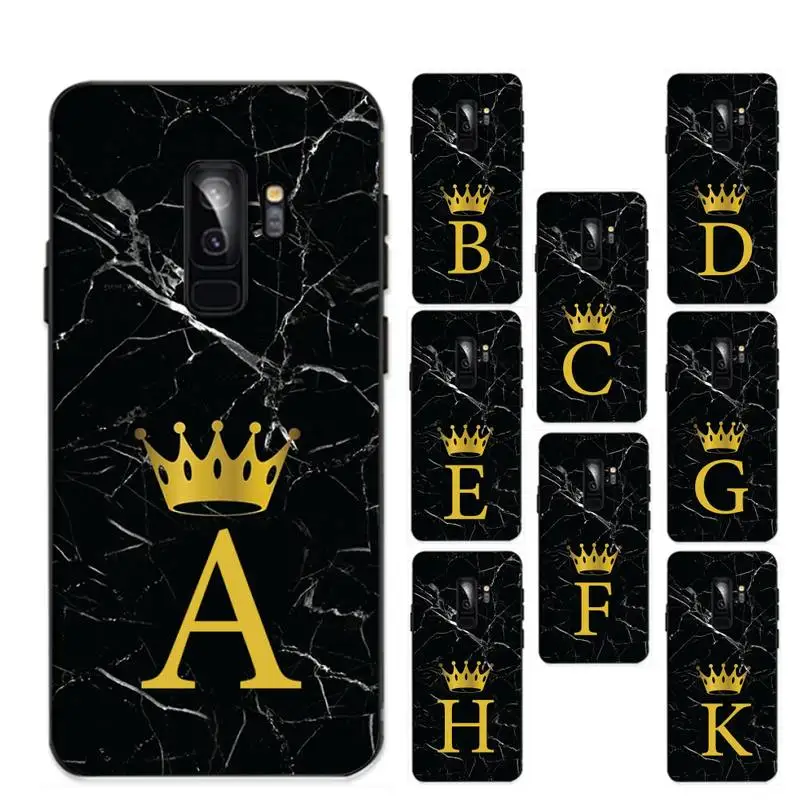 

Black Marble Crown Letter Phone Case For Samsung Galaxy S 20lite S21 S21ULTRA s20 s20plus S21plus 20UlTRA