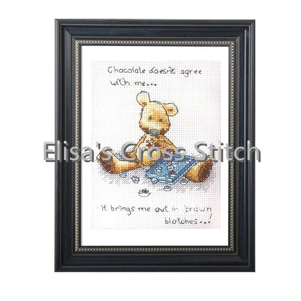 

KTX017 Cross Stitch Kit Embroidery Newton Homfun Bear Cross Stich Painting Joy Sunday Christmas Decorations For Home Homefun