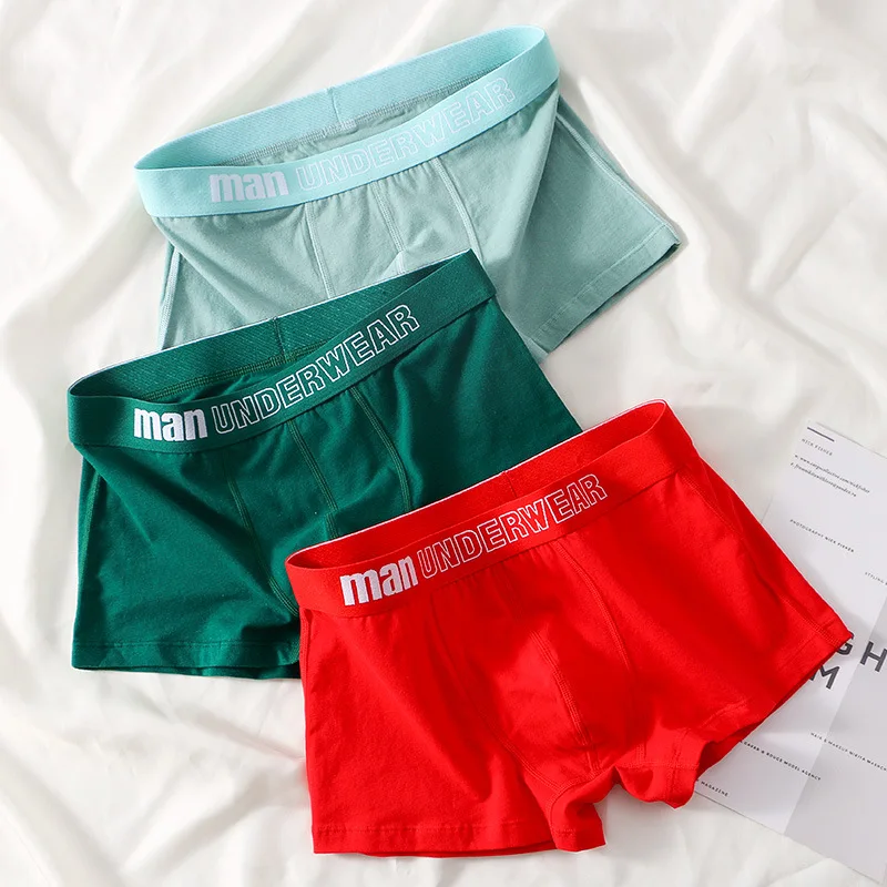 Men's Panties Soft Cotton Unpanters Men's Comforable Underwear Man Breathable Men's Boxers Solid Color Briefs Set Free Shipping